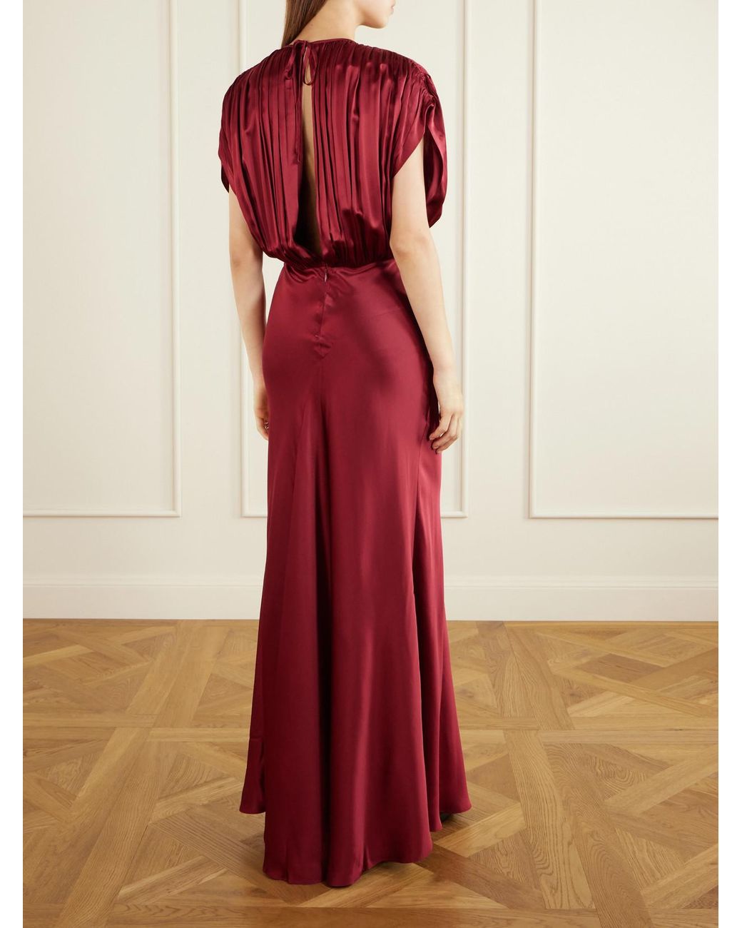 TOVE Coco Gathered Satin Maxi Dress