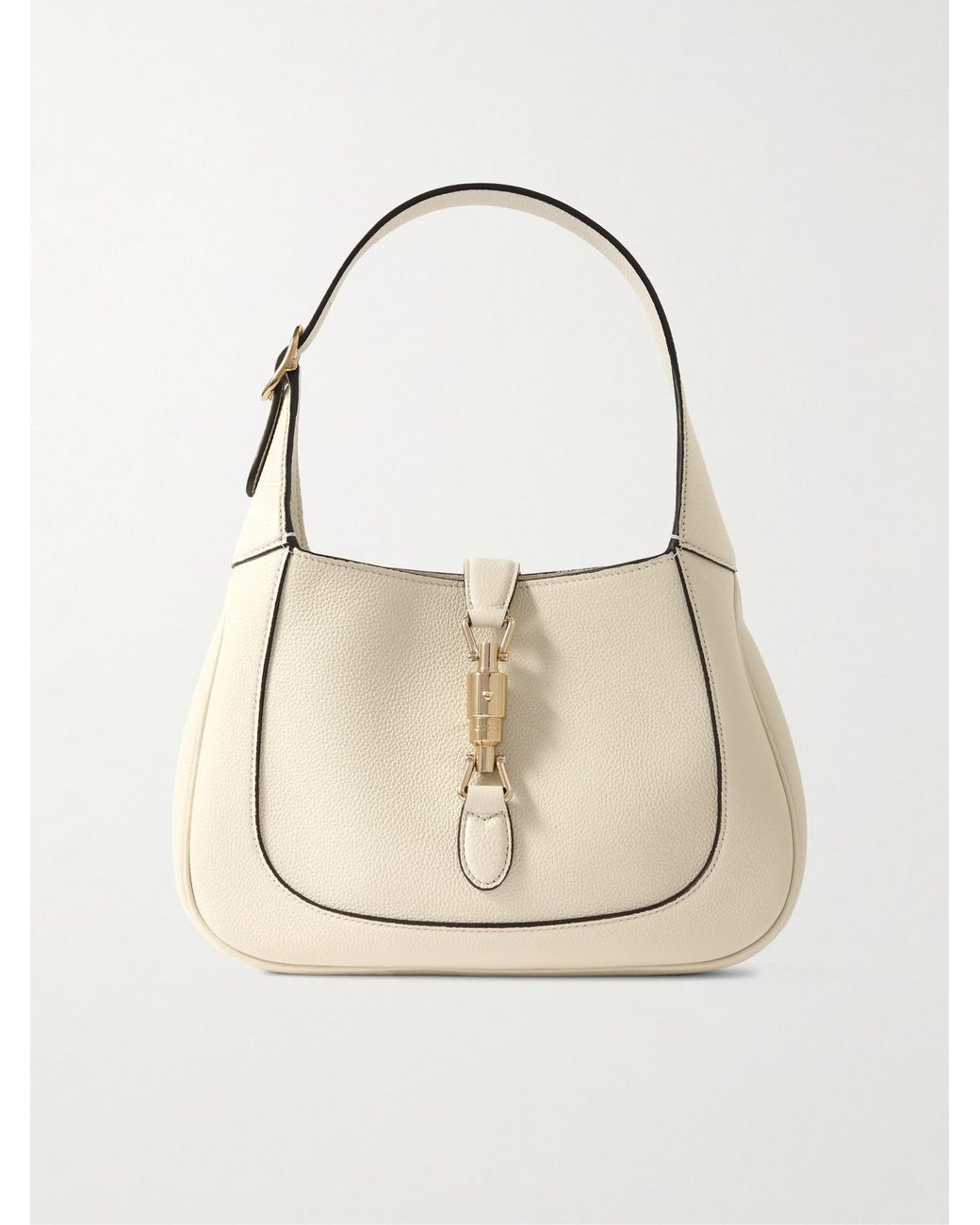 Gucci Natural Jackie 1961 Small Textured-Leather Shoulder Bag
