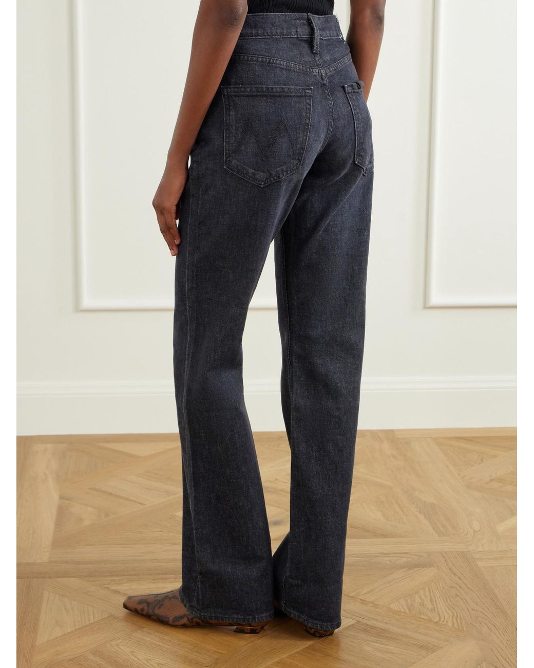 Mother Blue The Reifler Stretch Mid-Rise Straight-Leg Jeans