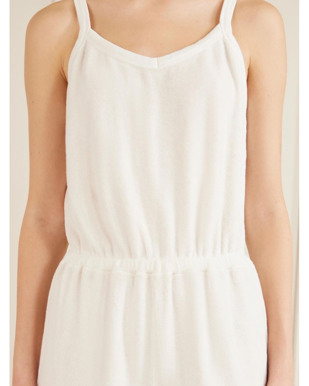 Suzie Kondi White Giorgi Cotton-Blend Terry Jumpsuit