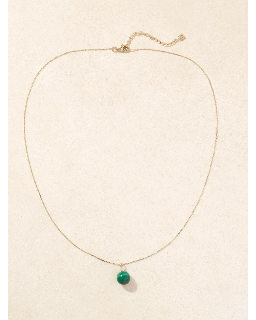 Mateo Natural 14-Karat, Malachite And Diamond Necklace