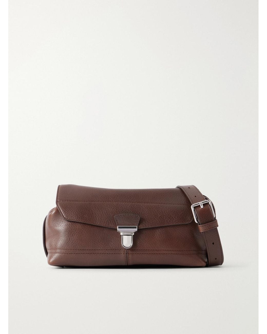Lemaire Brown Gear Small Textured-Leather Shoulder Bag