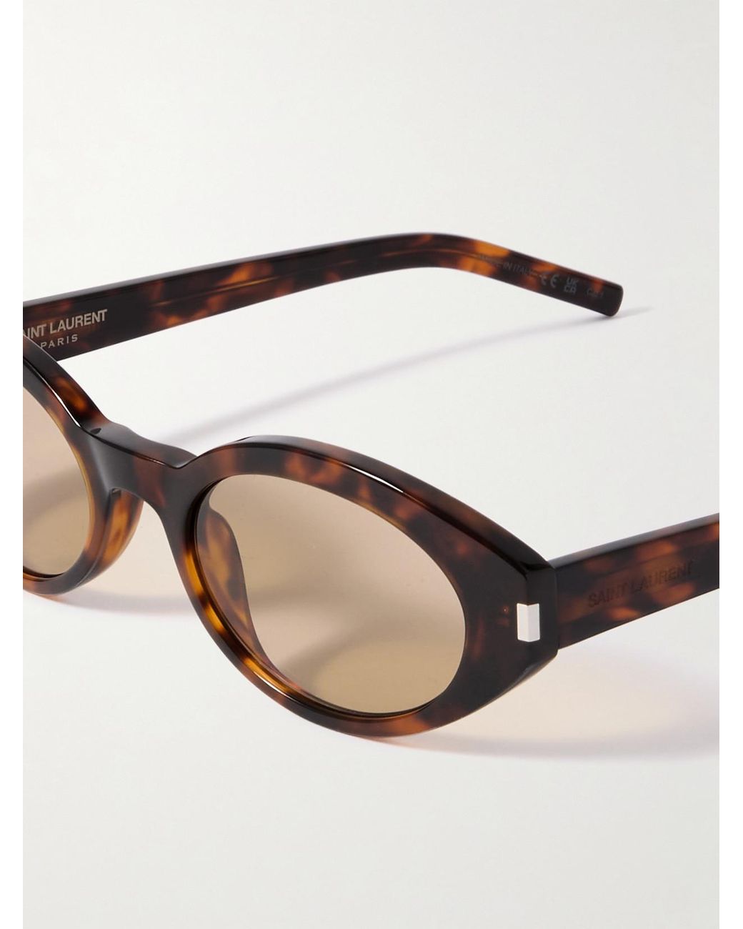 Saint Laurent Multicolor Oval-Frame Acetate Sunglasses