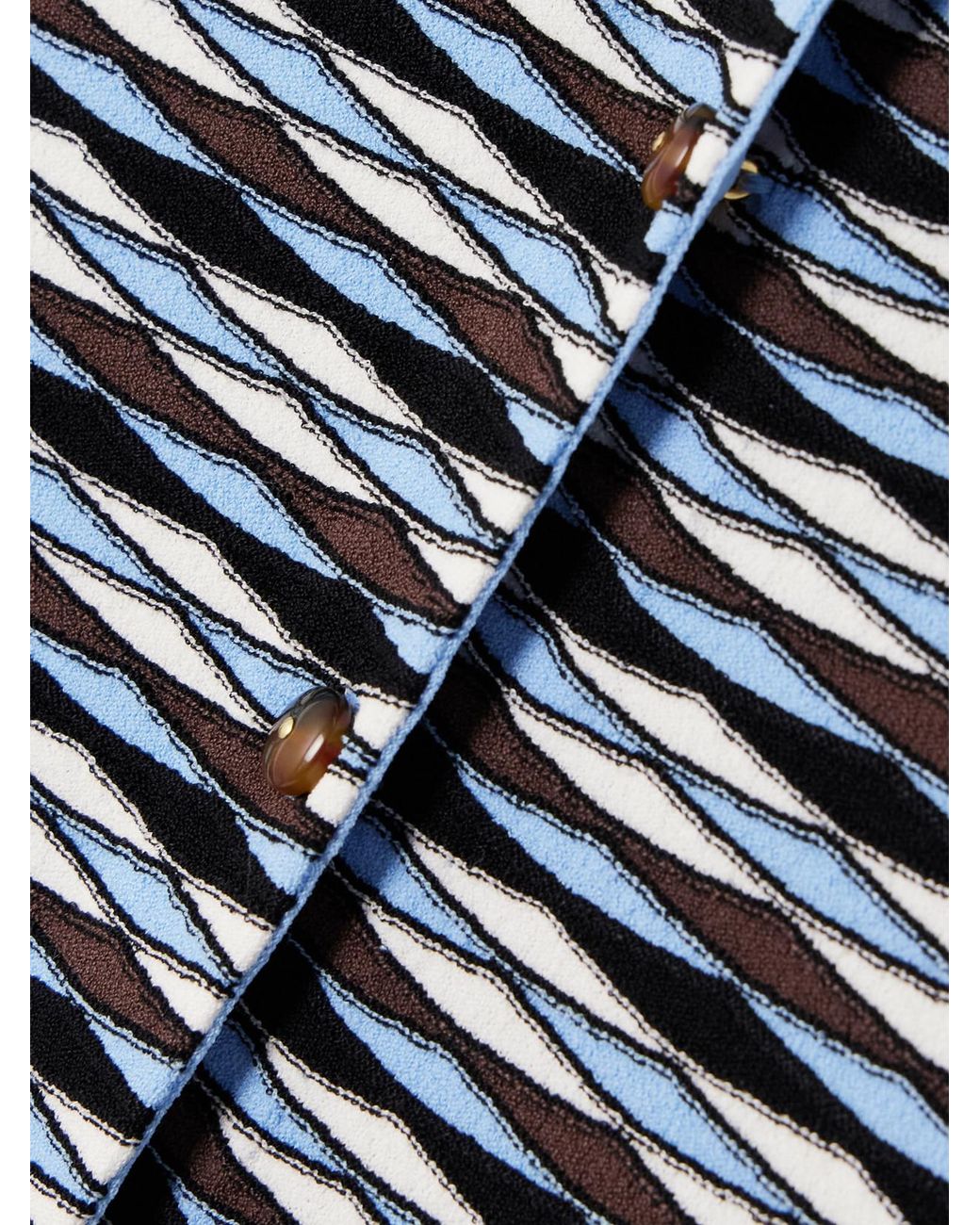 Veronica Beard Blue Cambria Cropped Jacquard-Knit Cardigan