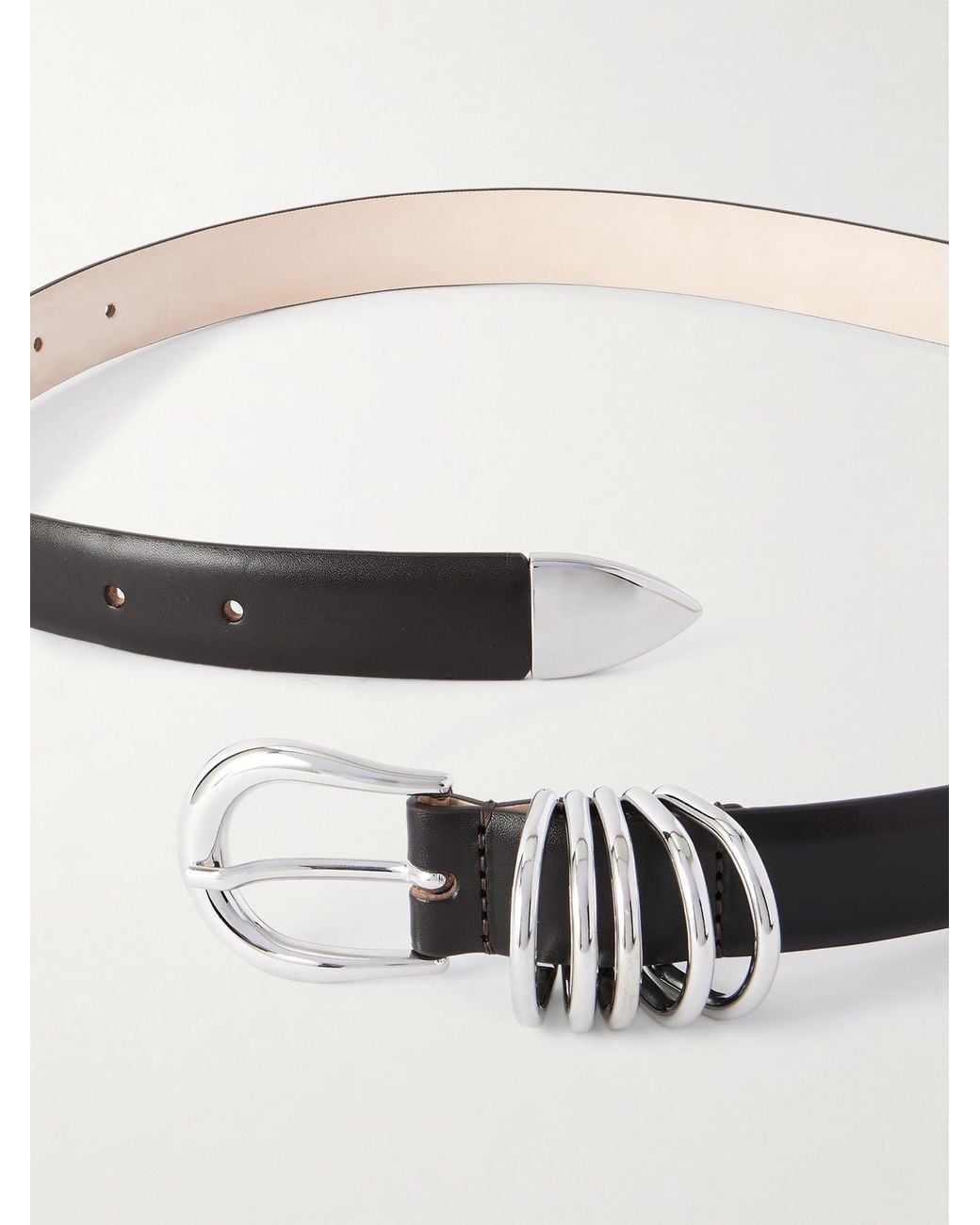 DEHANCHE Black Hollyhock Leather Belt