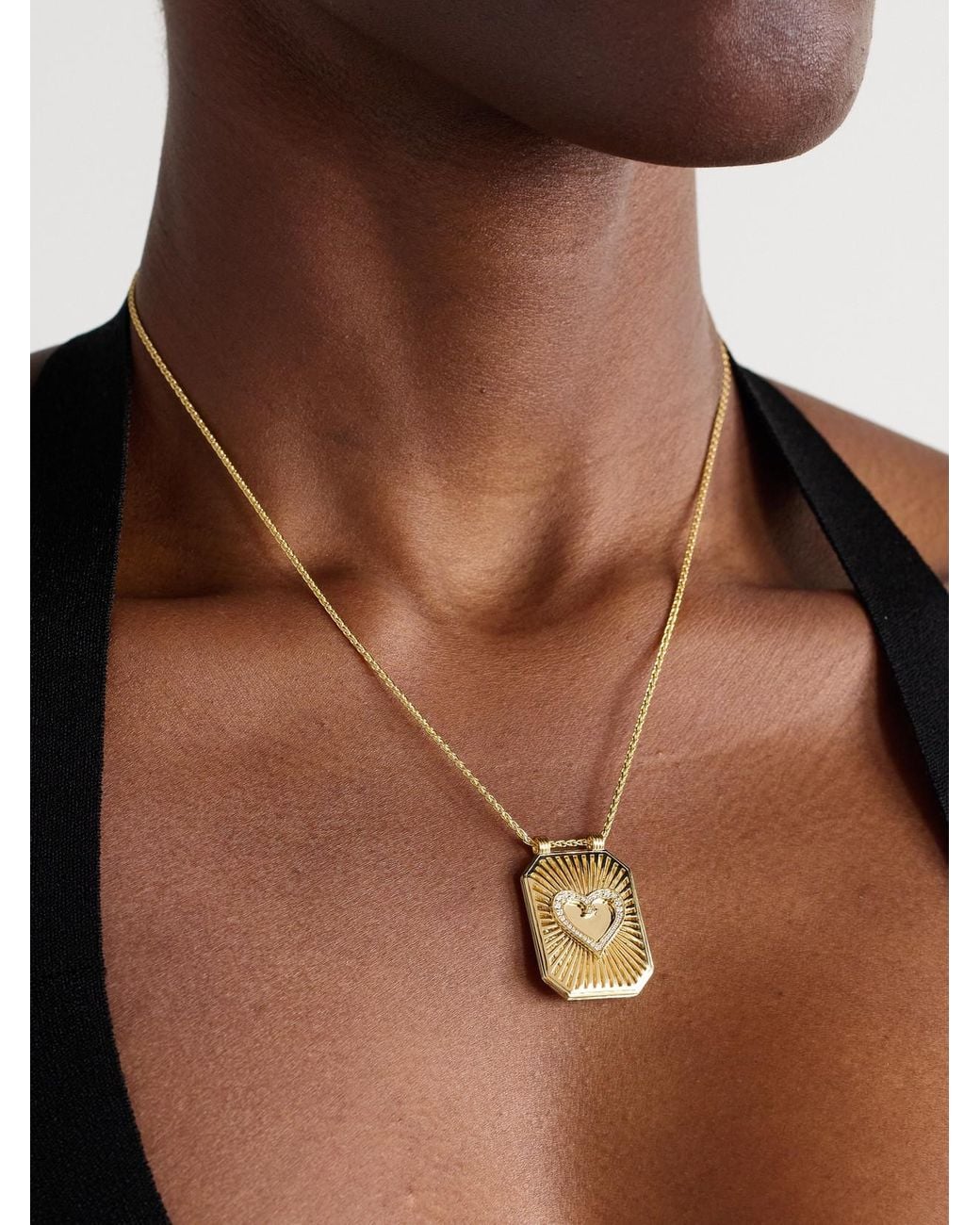 Marie Lichtenberg Natural Heart Scapular 18-Karat Diamond Necklace