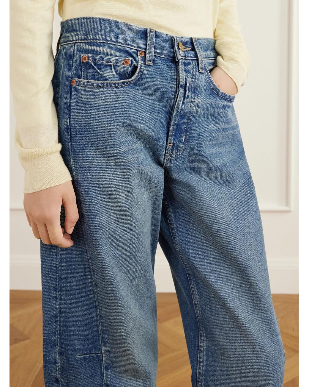 B Sides Blue Slim Lasso High-Rise Wide-Leg Jeans