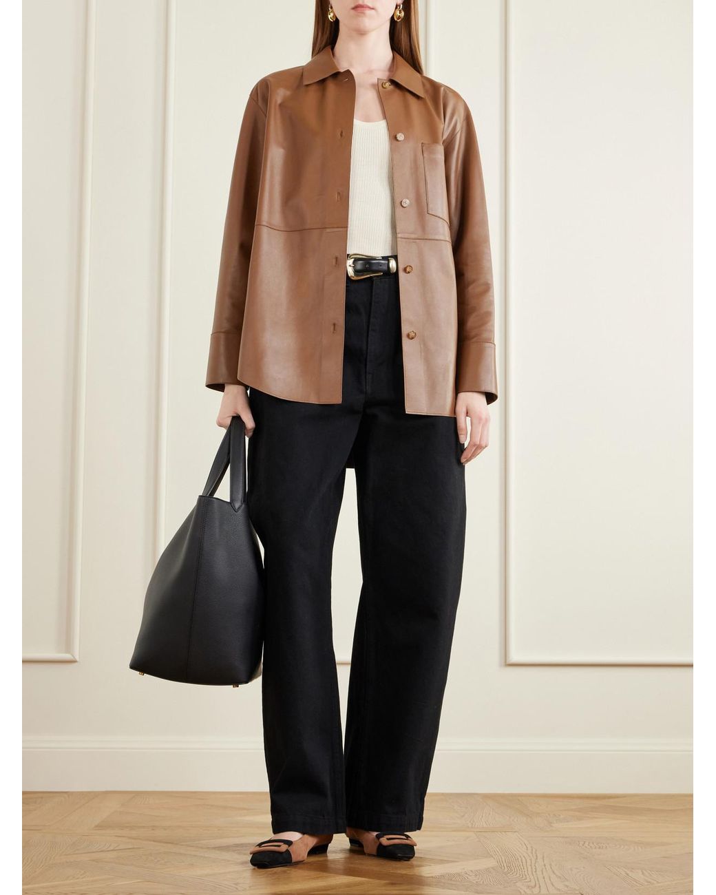 SAVETTE Blue The Anello Leather Tote
