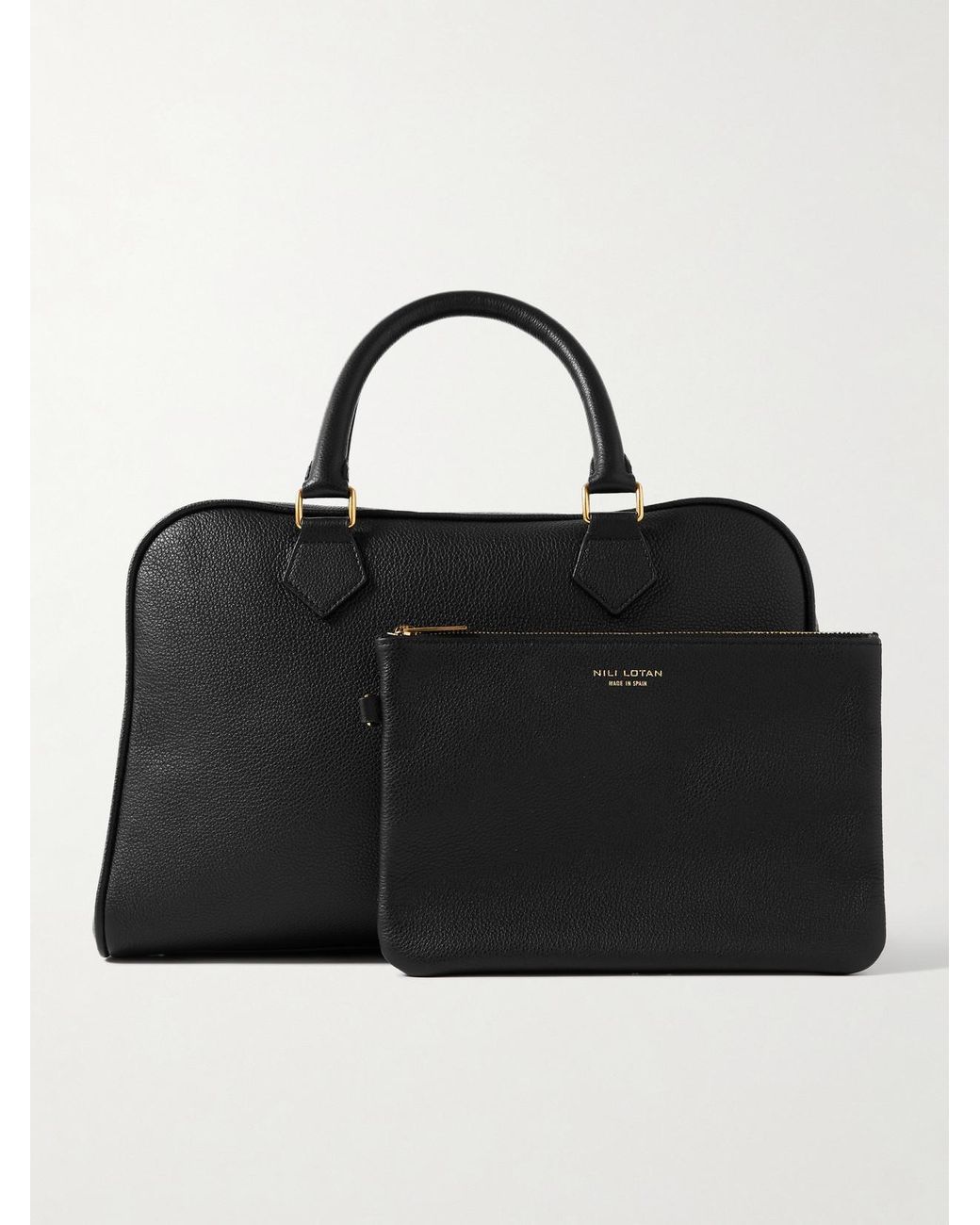 Nili Lotan Black Jaclyn Textured-Leather Tote