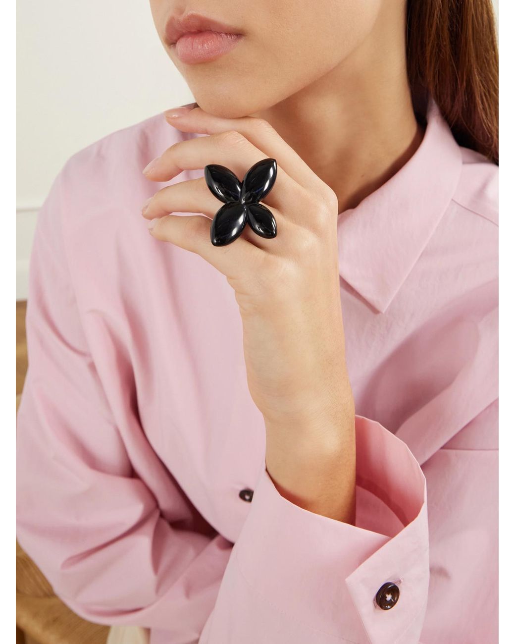 Camille Surault Black Rosemarie Resin Ring