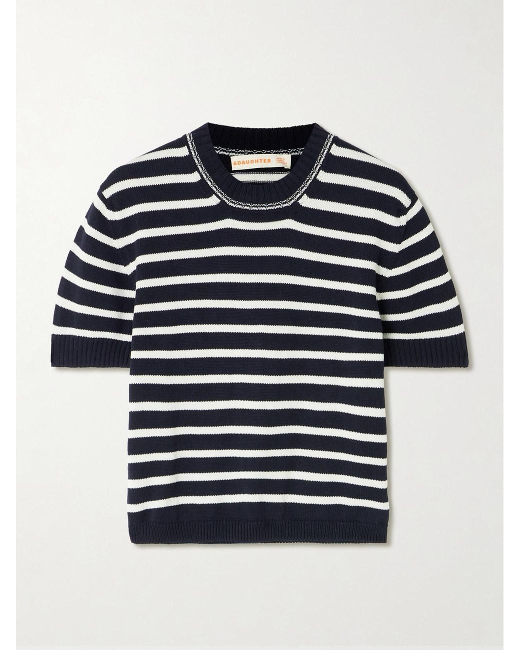 &Daughter Blue Shona Striped Organic Cotton Top