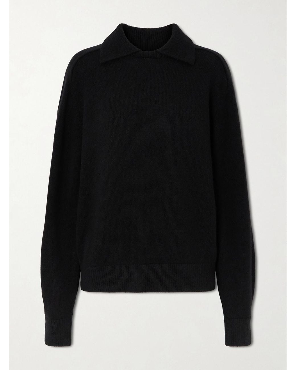 Khaite Black Jackson Wool And Cashmere-Blend Sweater