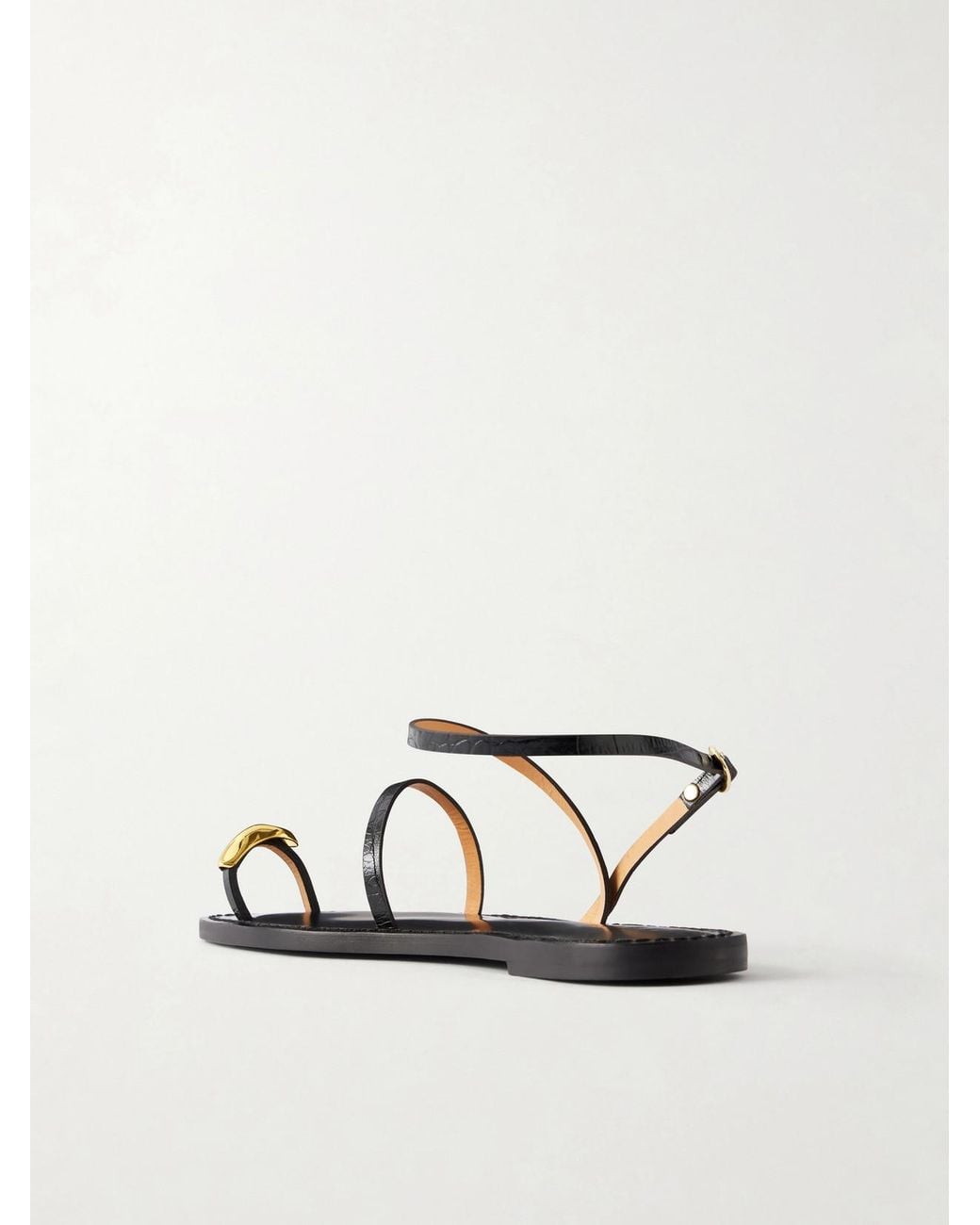 Amanu Black The Marrakech Embellished Leather Flats