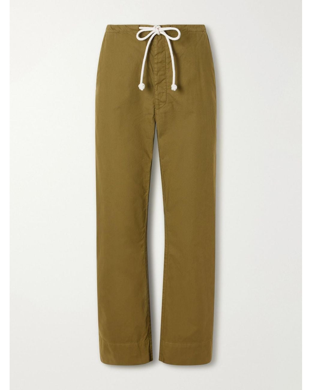 Jamie Haller Green The Rope Tie Cotton Wide-Leg Pants