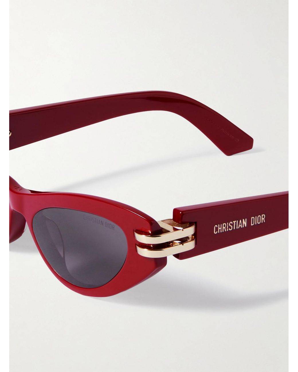 Dior Red Cdior B1U Cat-Eye Acetate And-Tone Sunglasses