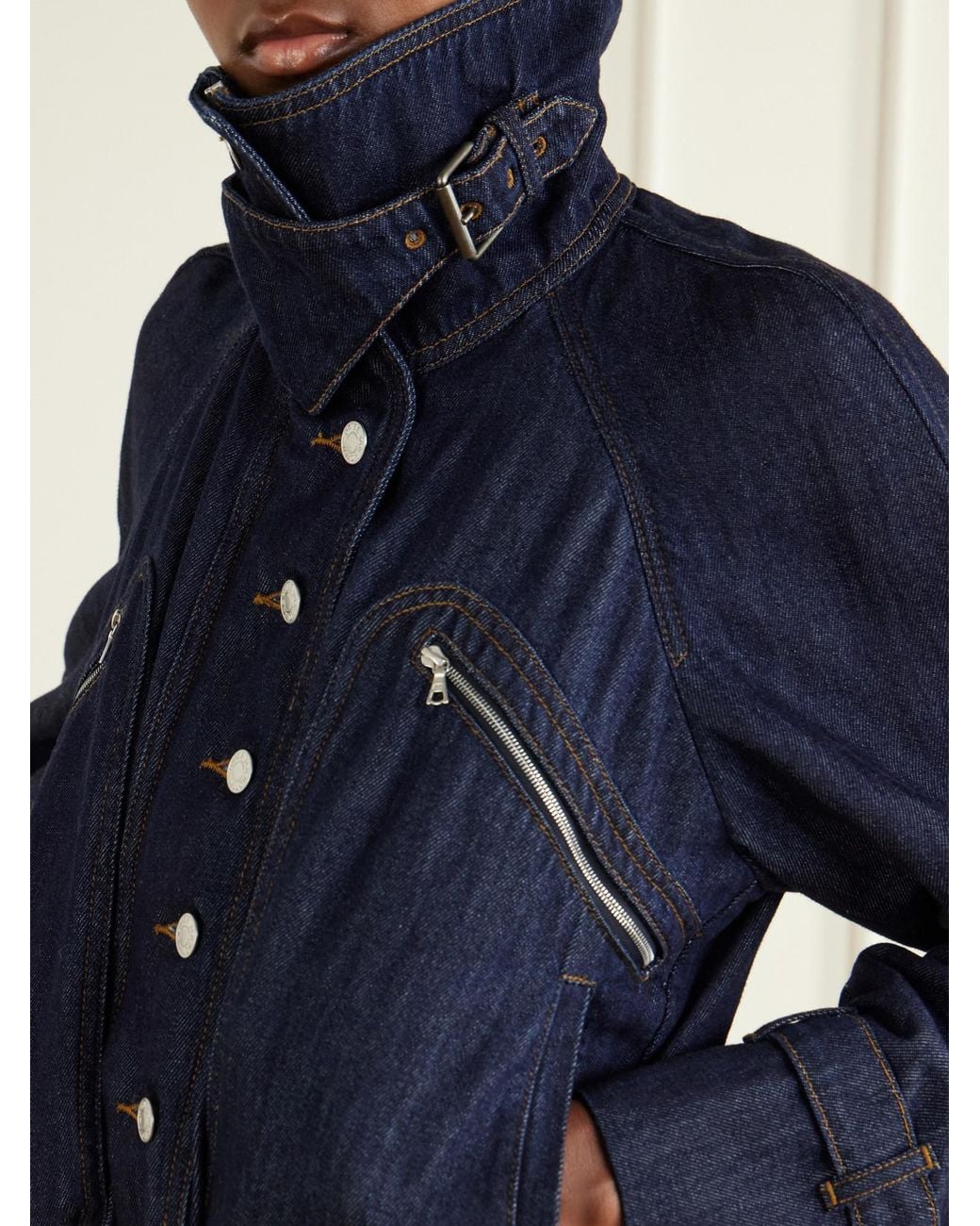 Dries Van Noten Blue Cropped Denim Jacket