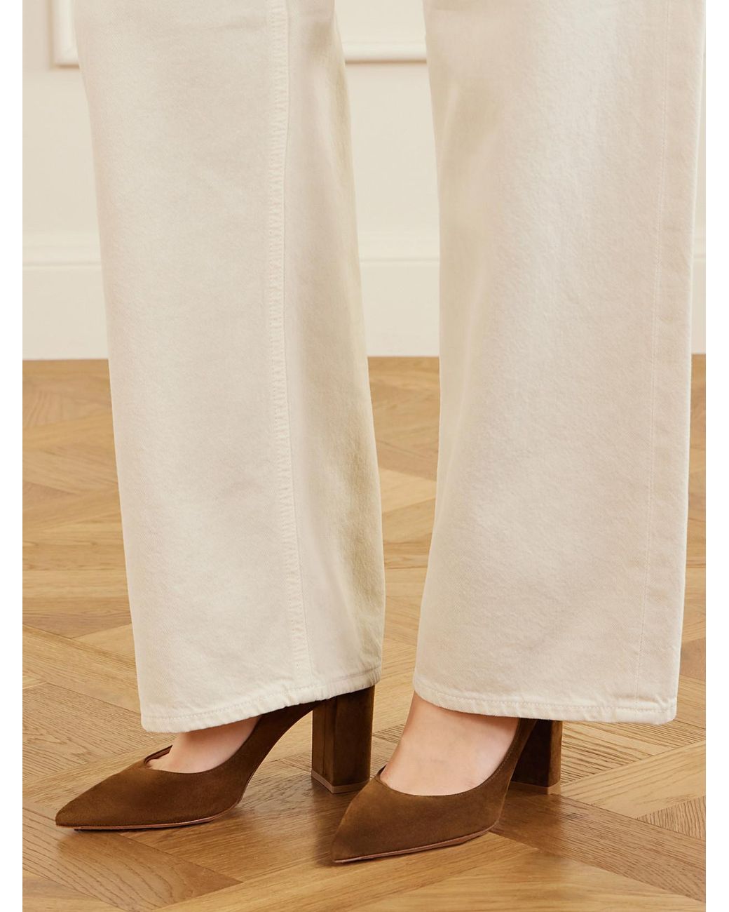 Gianvito Rossi Brown Piper 85 Suede Pumps