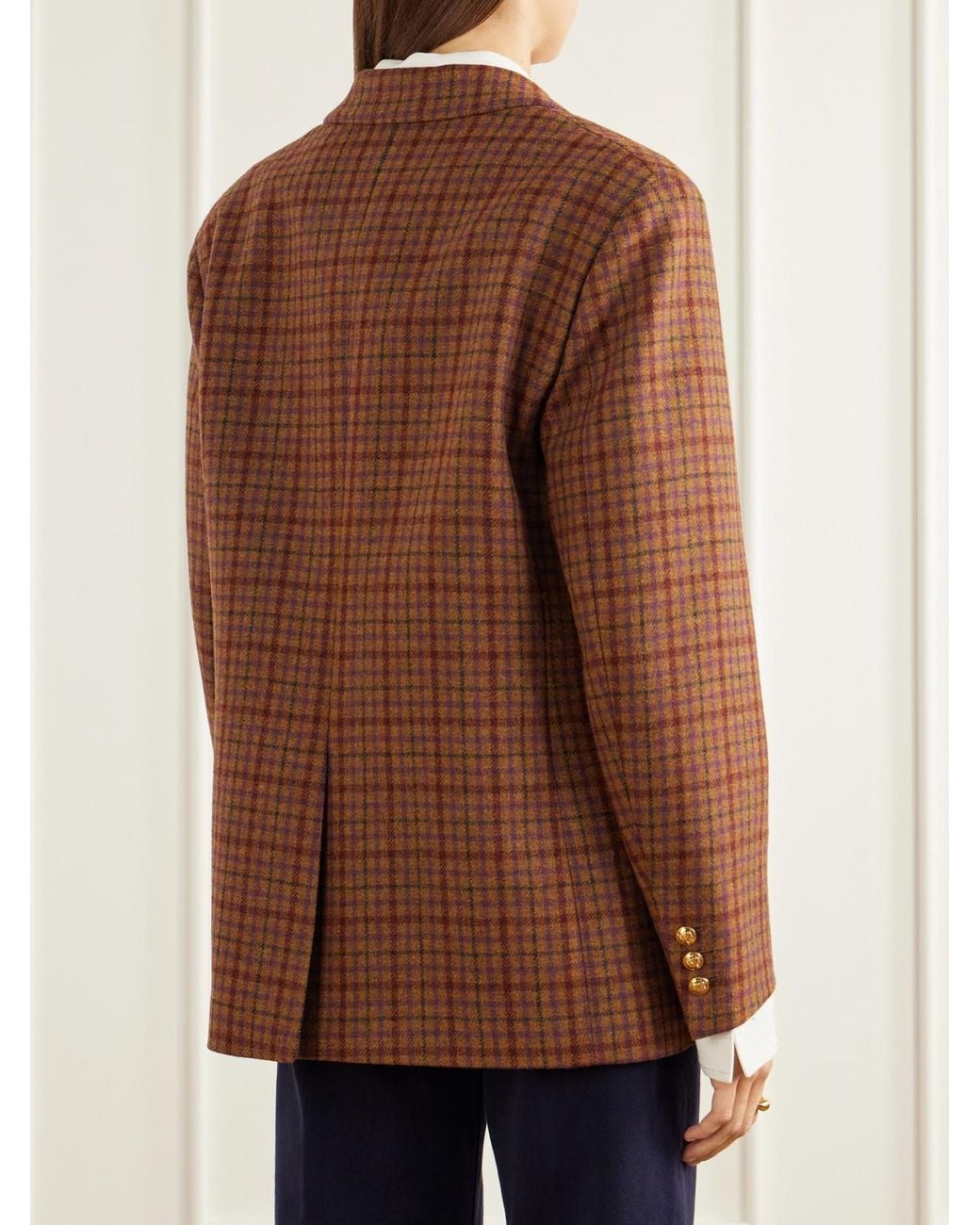 Blazé Milano Brown Nightbreak Checked Wool Blazer