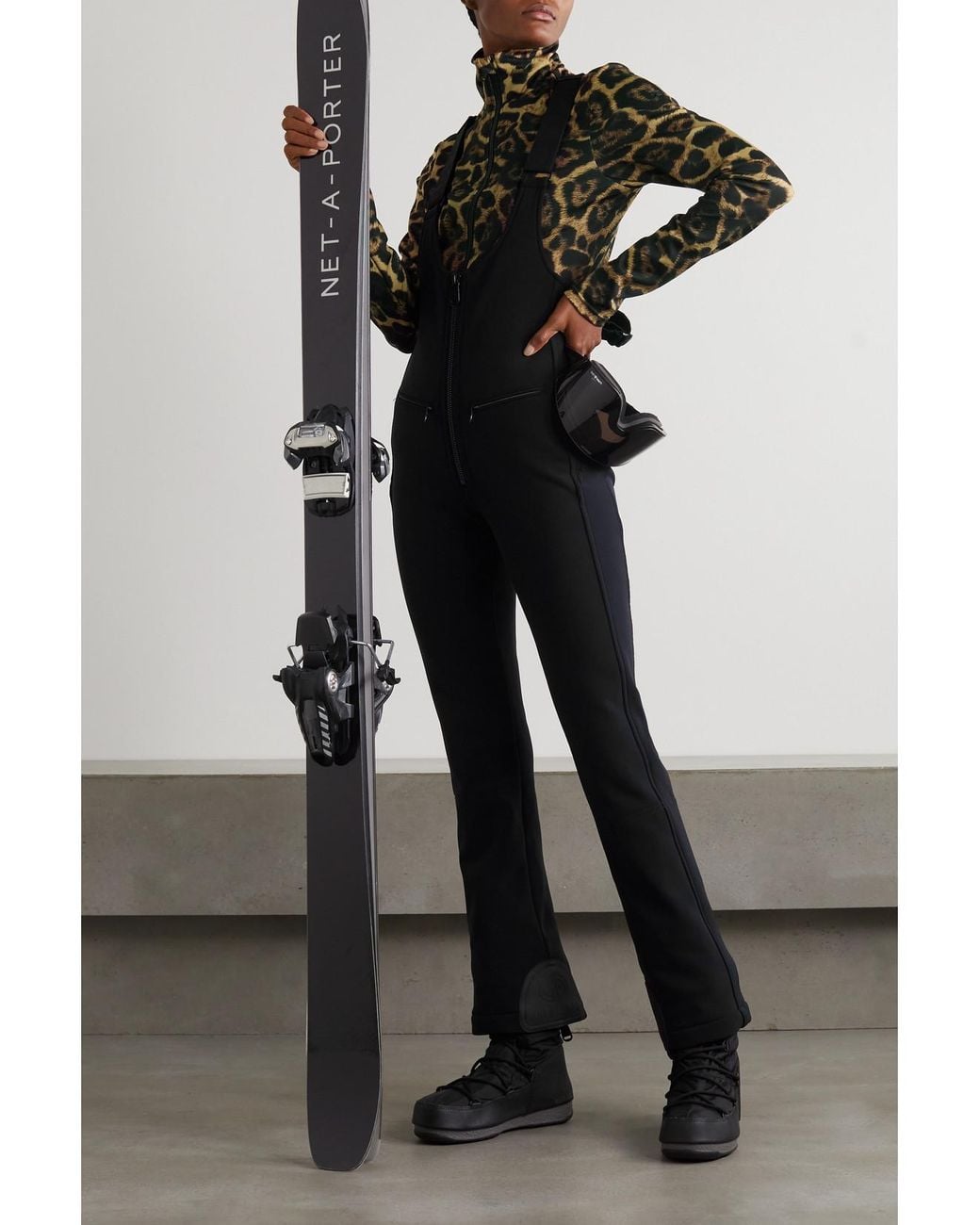 Goldbergh Black Phoebe Stretch-Shell Ski Salopettes