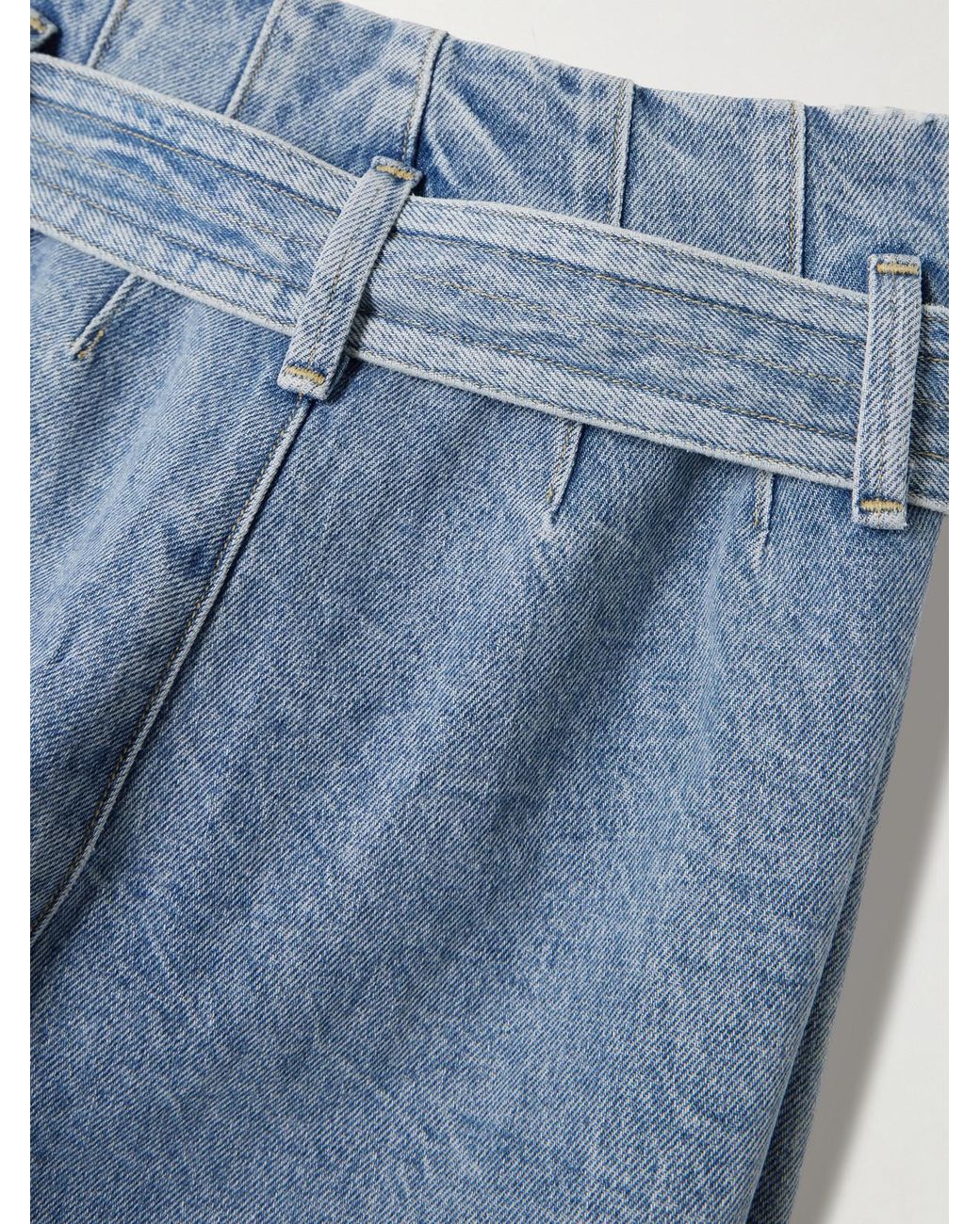 Agolde Blue Maria Mcmanus Corset Wide Leg Belted Pintucked High-Rise Jeans