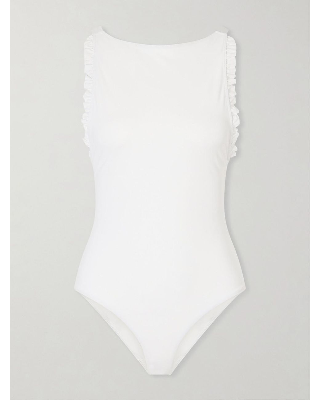 Kiki de Montparnasse White Louise Ruchedswimsuit