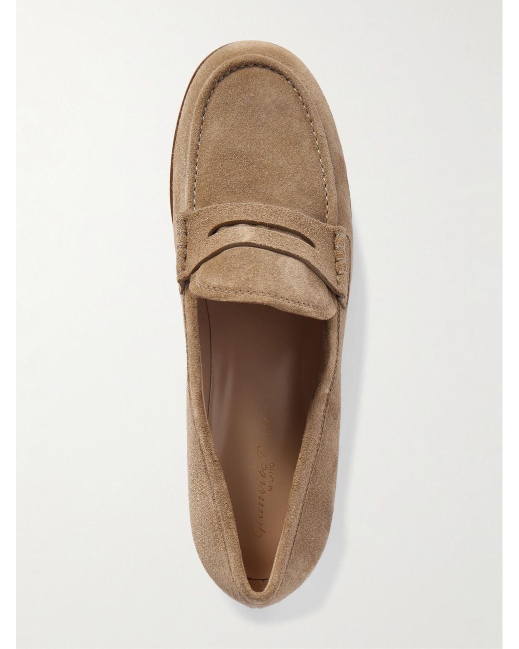 Gianvito Rossi Brown Georgie Suede Loafers