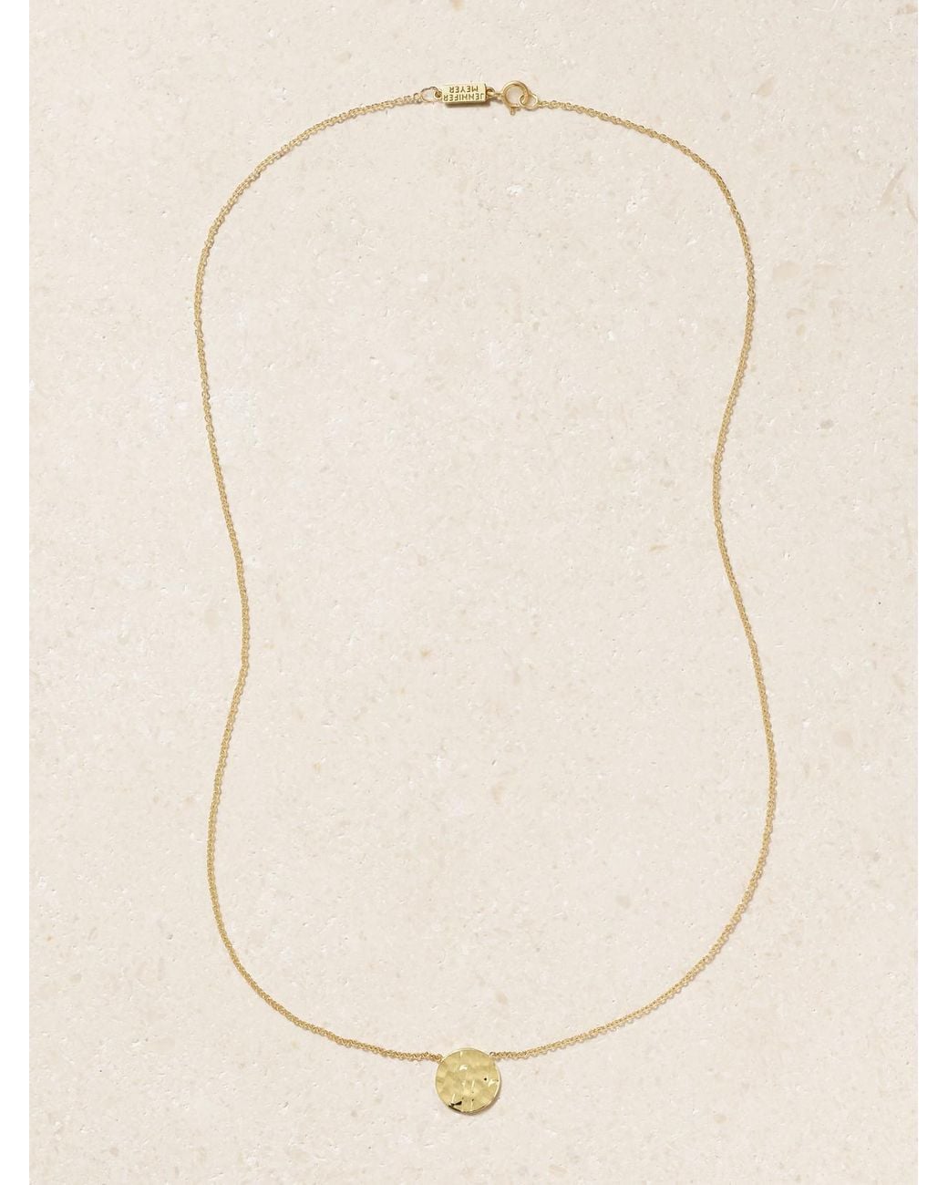 Jennifer Meyer Natural Mini Hammered Disc 18-Karat Necklace
