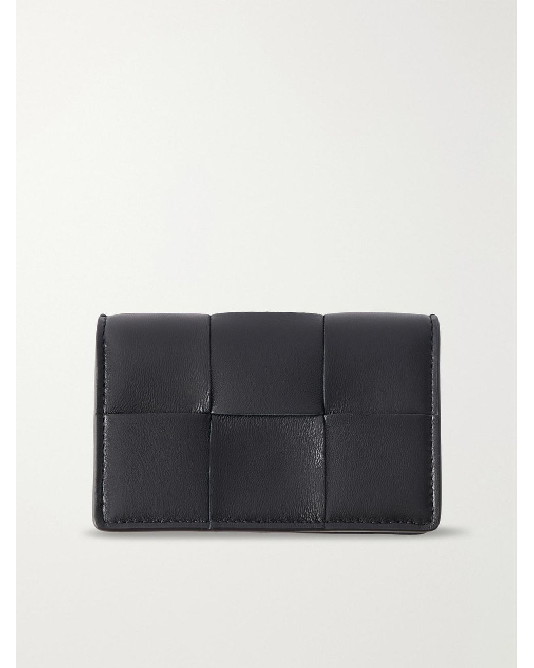 Bottega Veneta Blue Cassette Intrecciato Leather Cardholder