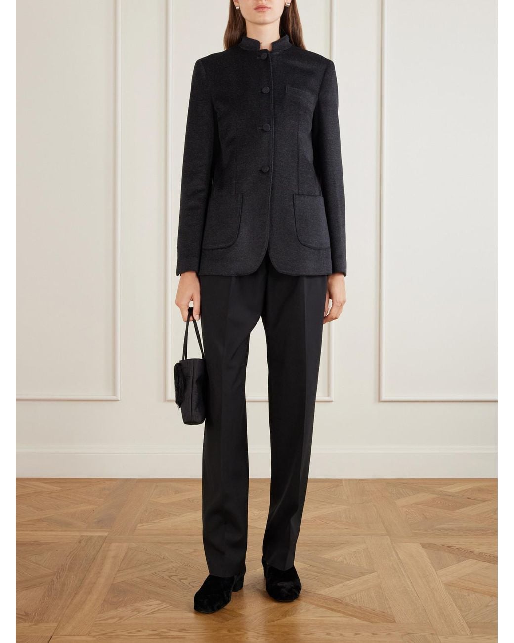 LIBEROWE Black Alexander Brushed Wool And Cashmere-Blend Blazer