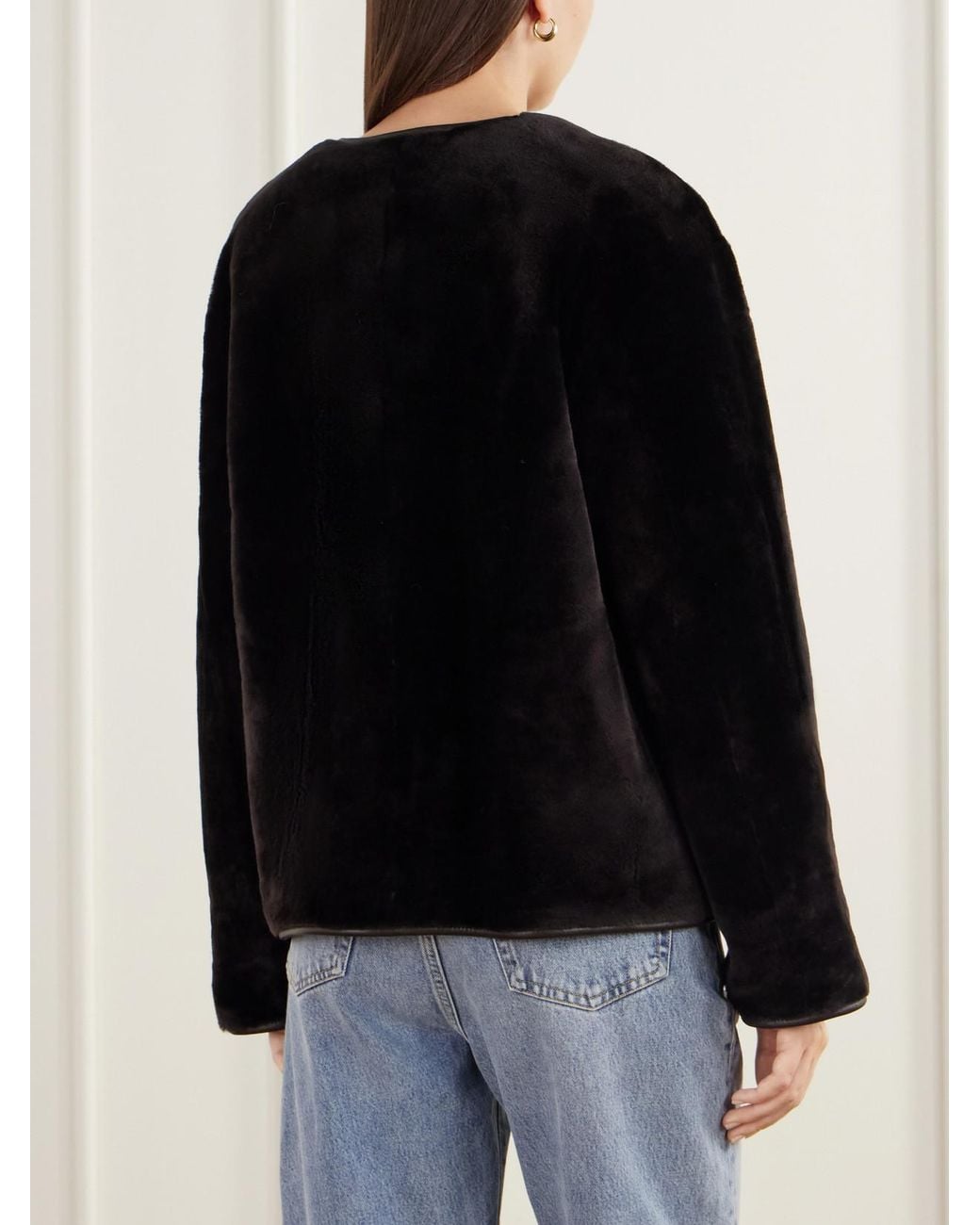 Arma Black Gloria Reversible Shearling And Leather Jacket