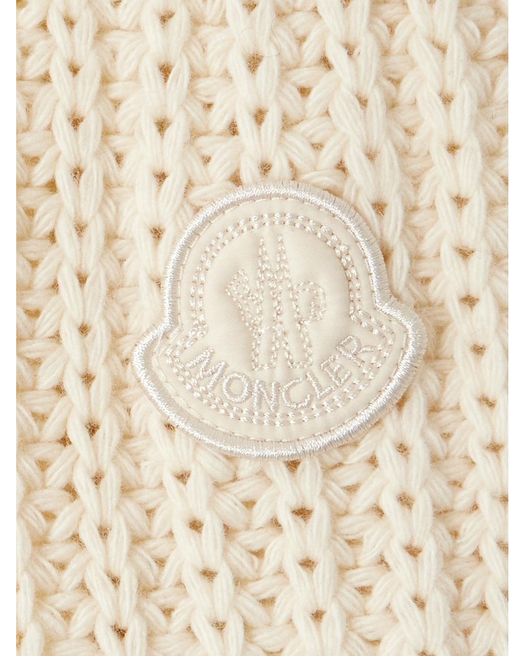 Moncler Natural Appliquéd Quilted Shell-Trimmed Wool And Cashmere-Blend Down Cardigan