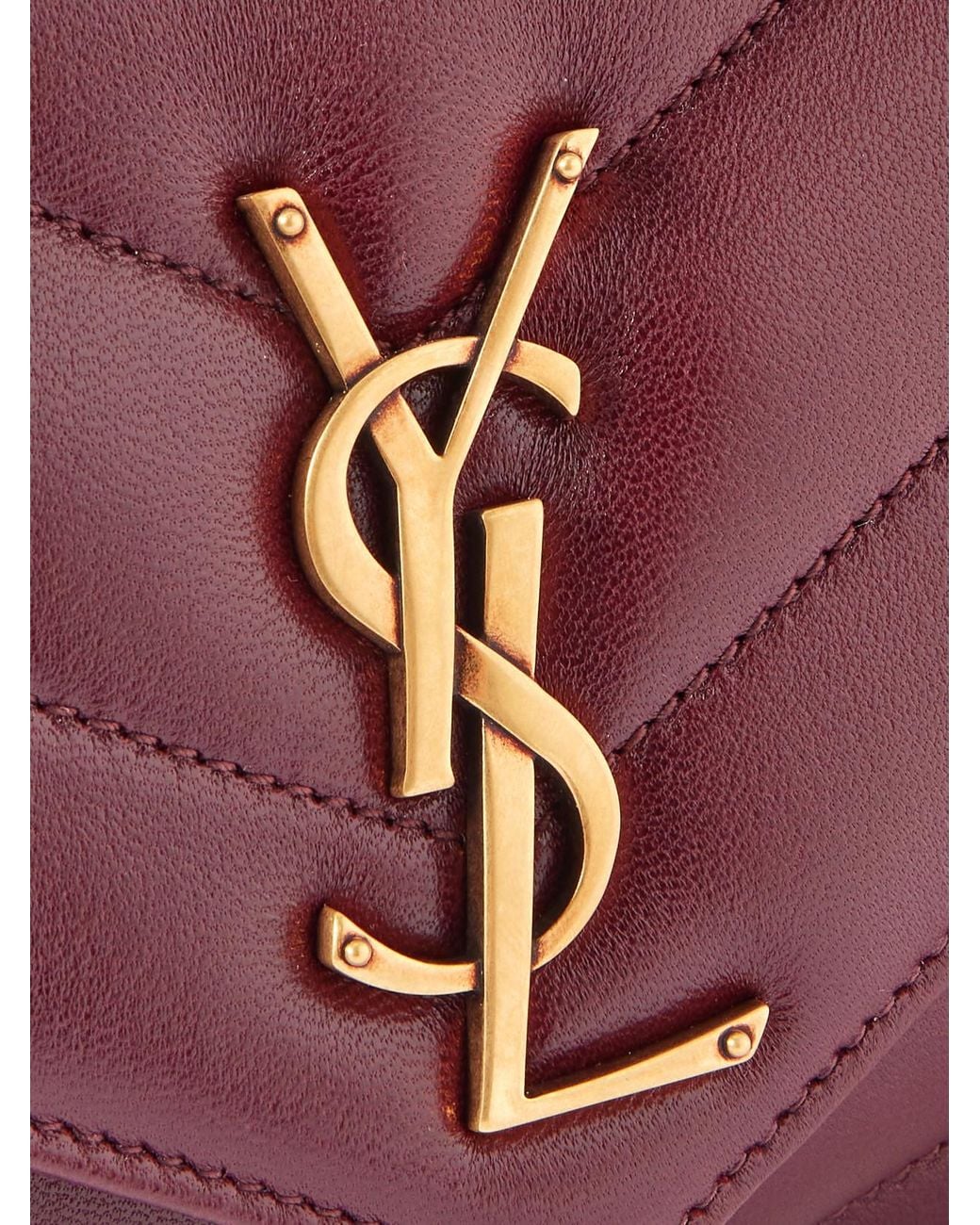 Saint Laurent Purple Loulou Matelassé Leather Shoulder Bag