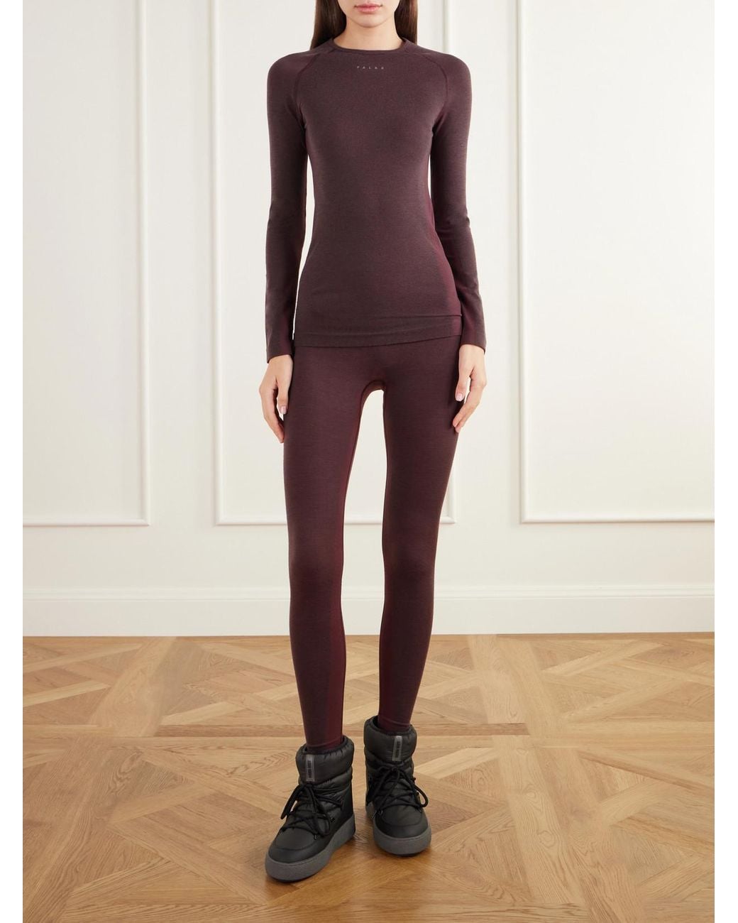 Falke Purple Thermozone Ribbed Jersey Base Layer