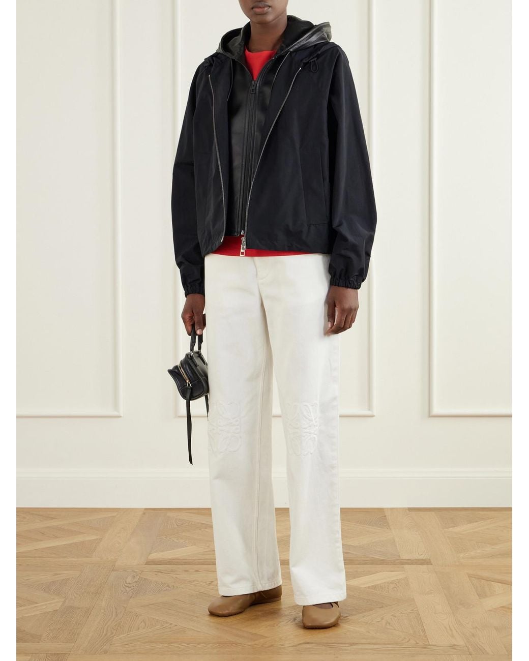 Loewe Black Cotton-Blend Shell Hooded Jacket