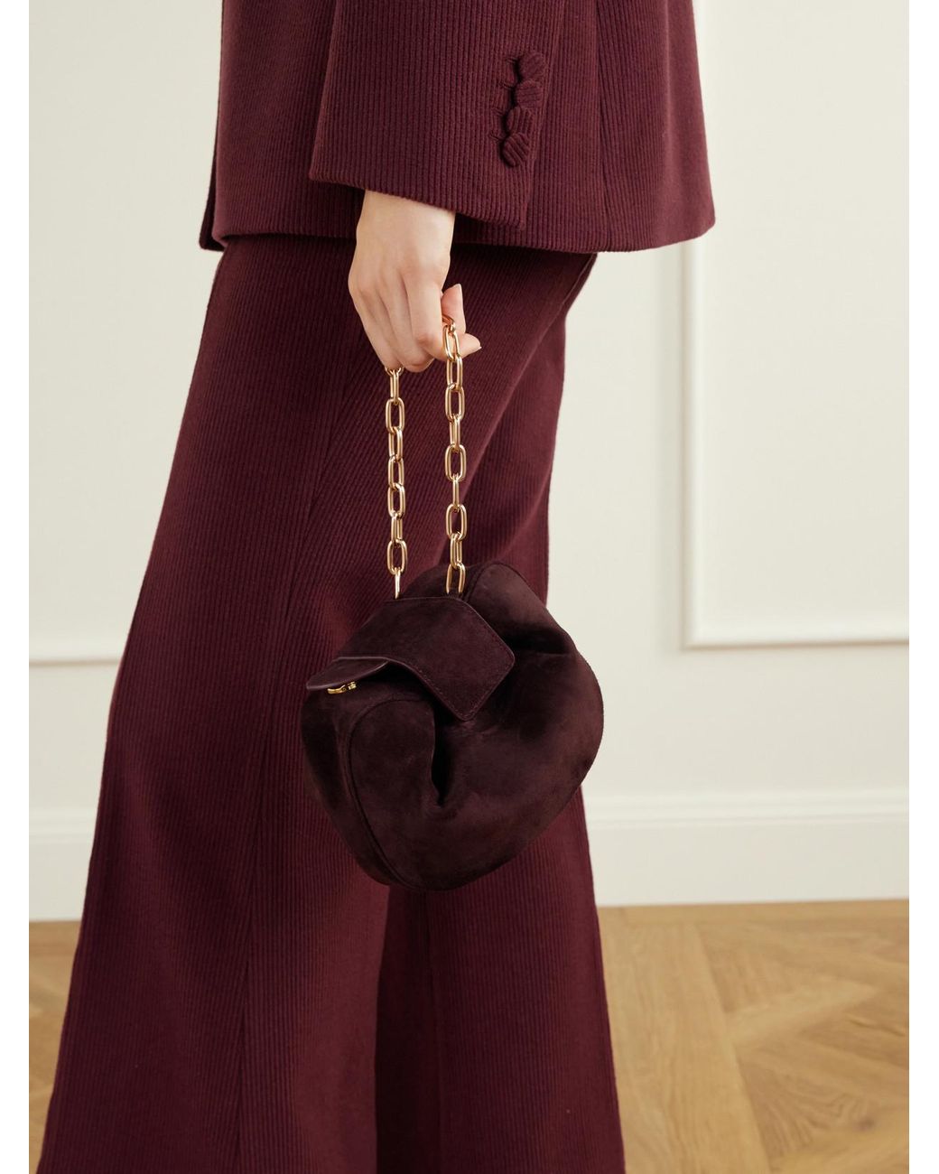 Gabriela Hearst Purple Soft Demi Suede Clutch