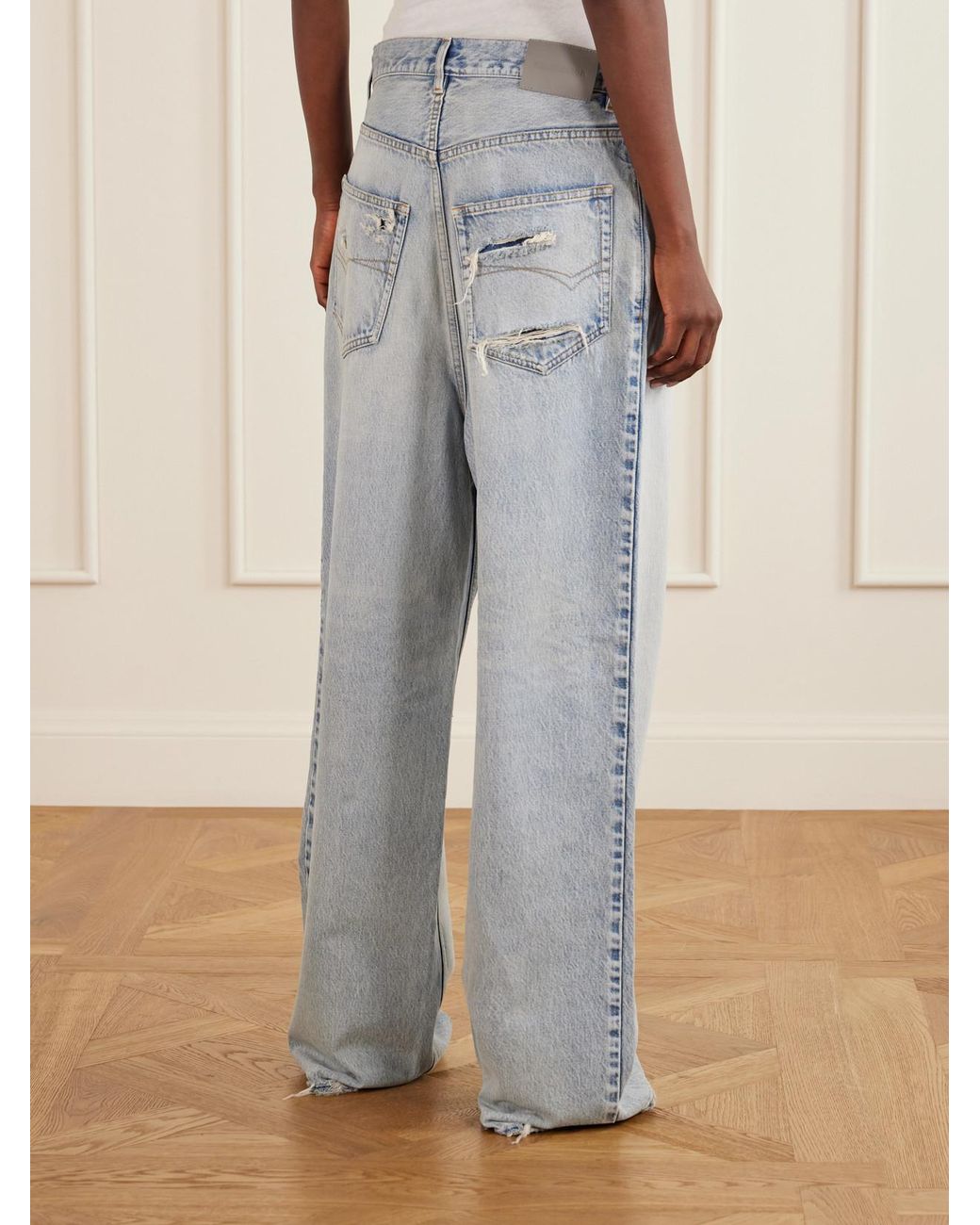 Balenciaga Blue Straight-Leg Cotton Denim Pants