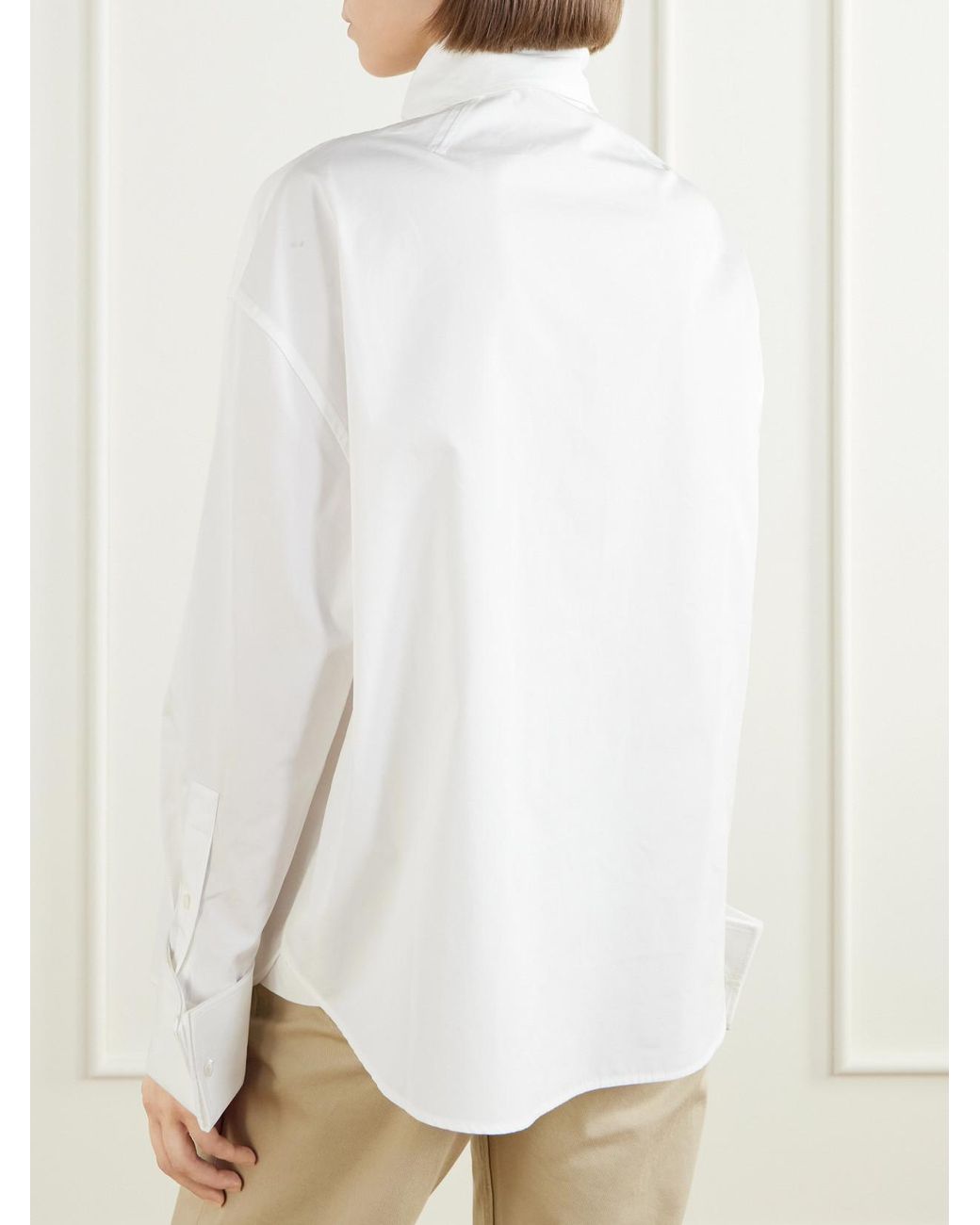 Marni White Scarf-Detailed Cotton-Poplin Shirt