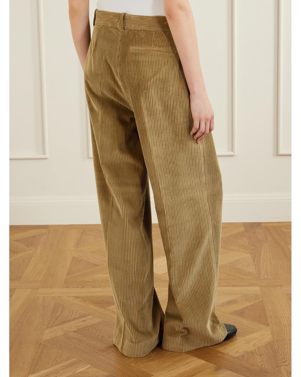 Rohe Natural Ted Cotton-Corduroy Wide-Leg Pants