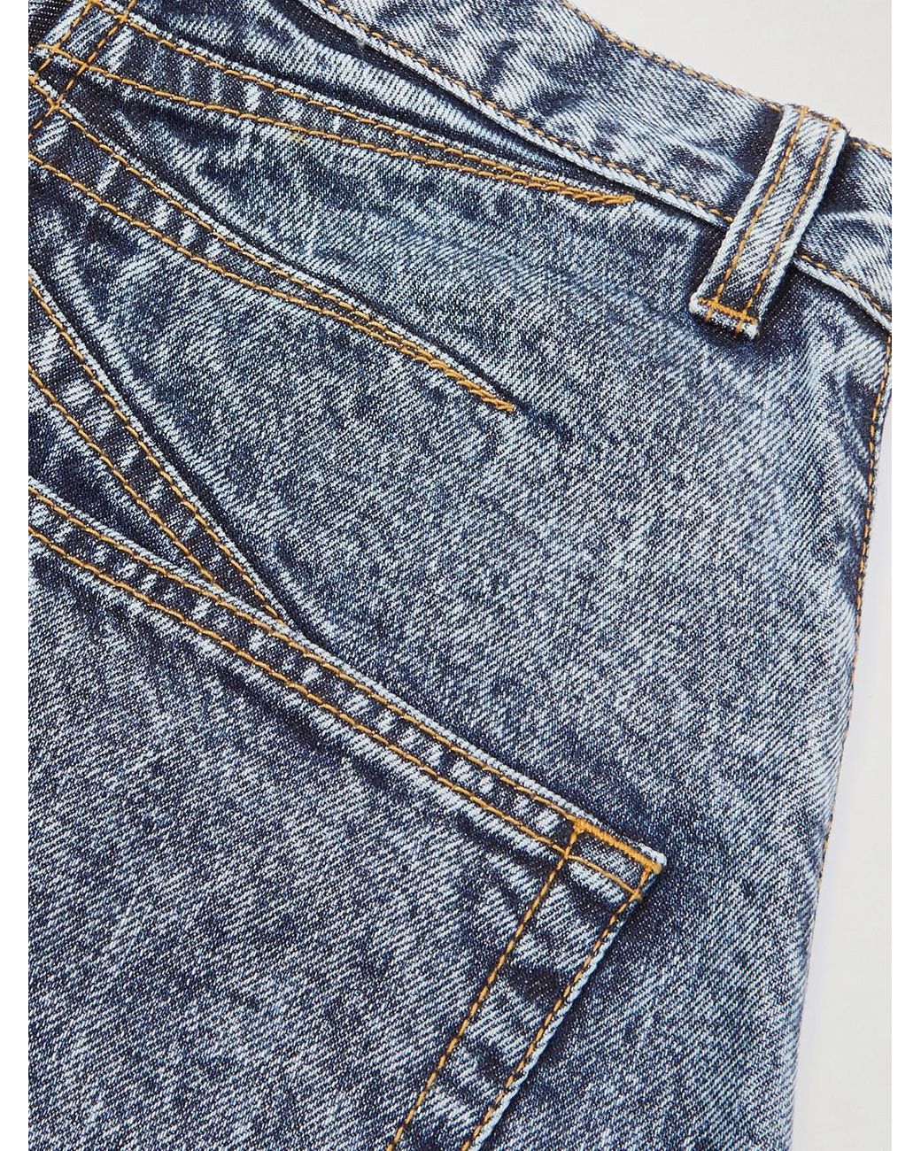 Alaïa Blue Acid-Wash High-Rise Barrel-Leg Jeans