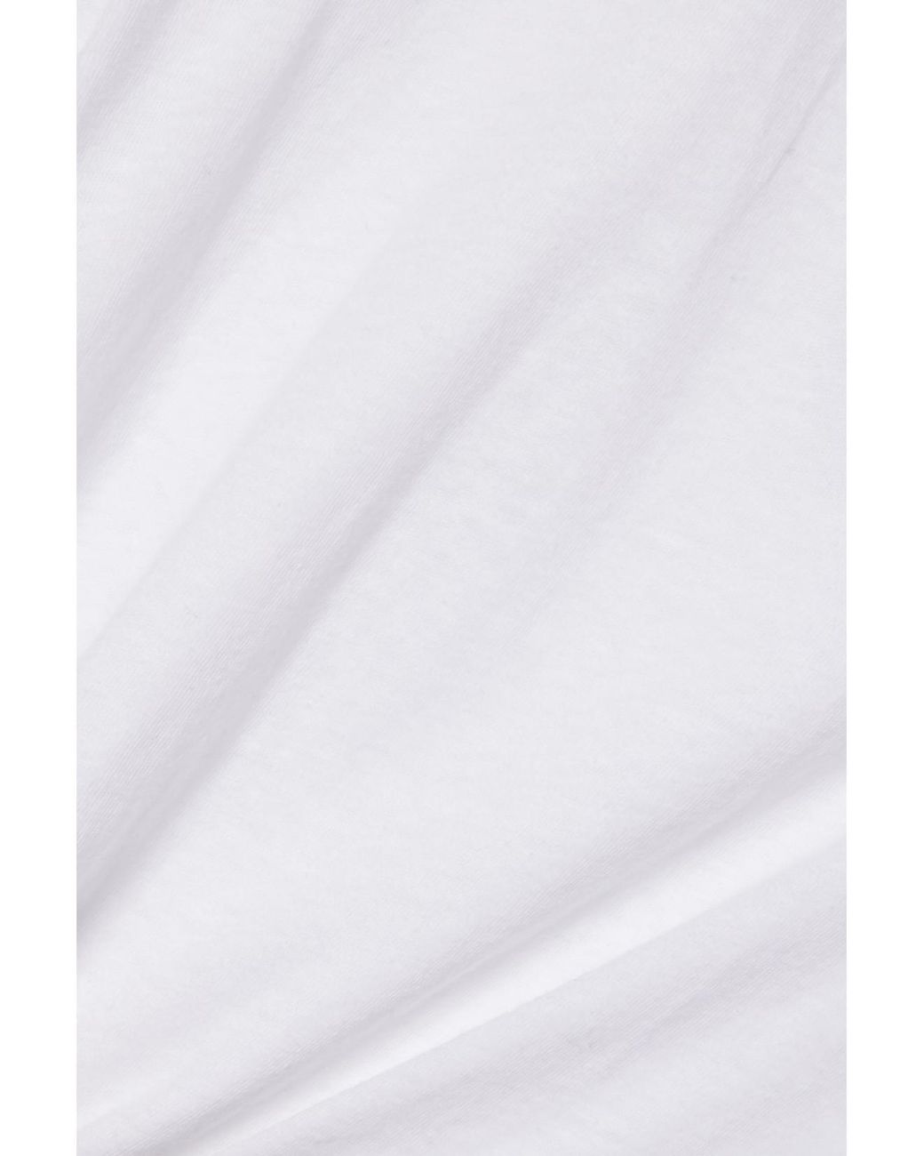 Leset White Cropped Slub Cotton-Jersey T-Shirt