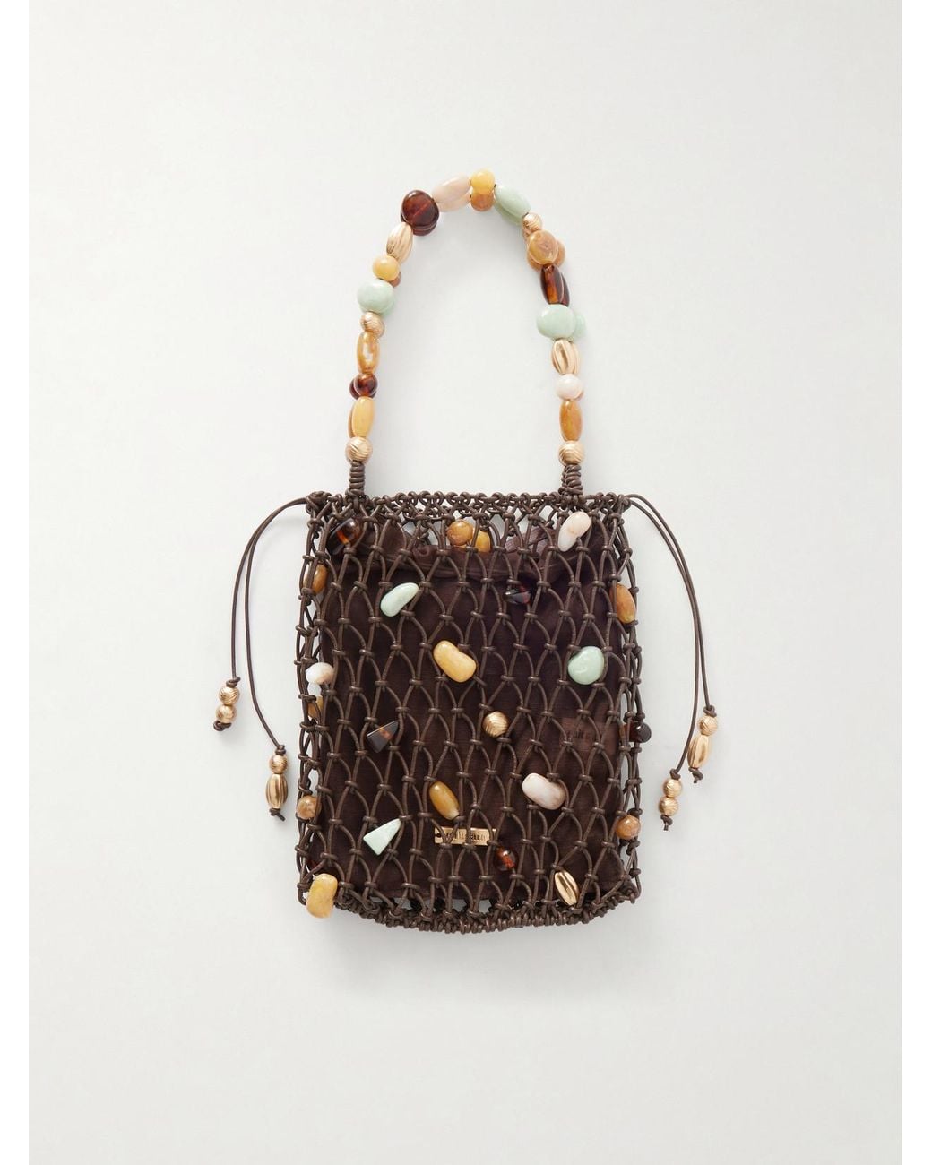 Cult Gaia Natural Mercier Bead-Embellished Mini Bag