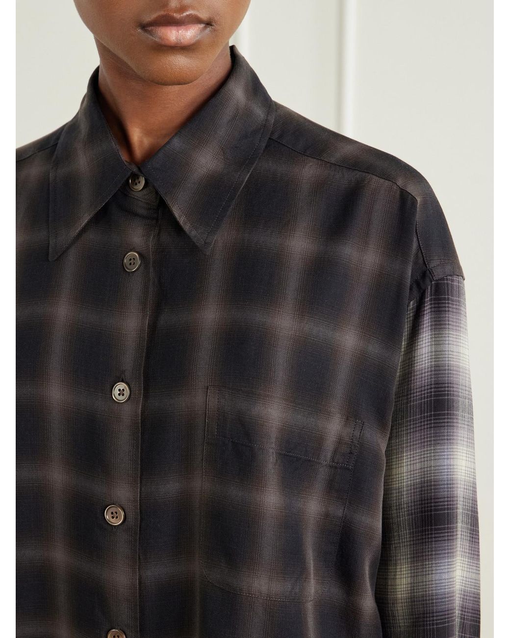Our Legacy Black Favourite Checked Tencel Lyocell Shirt