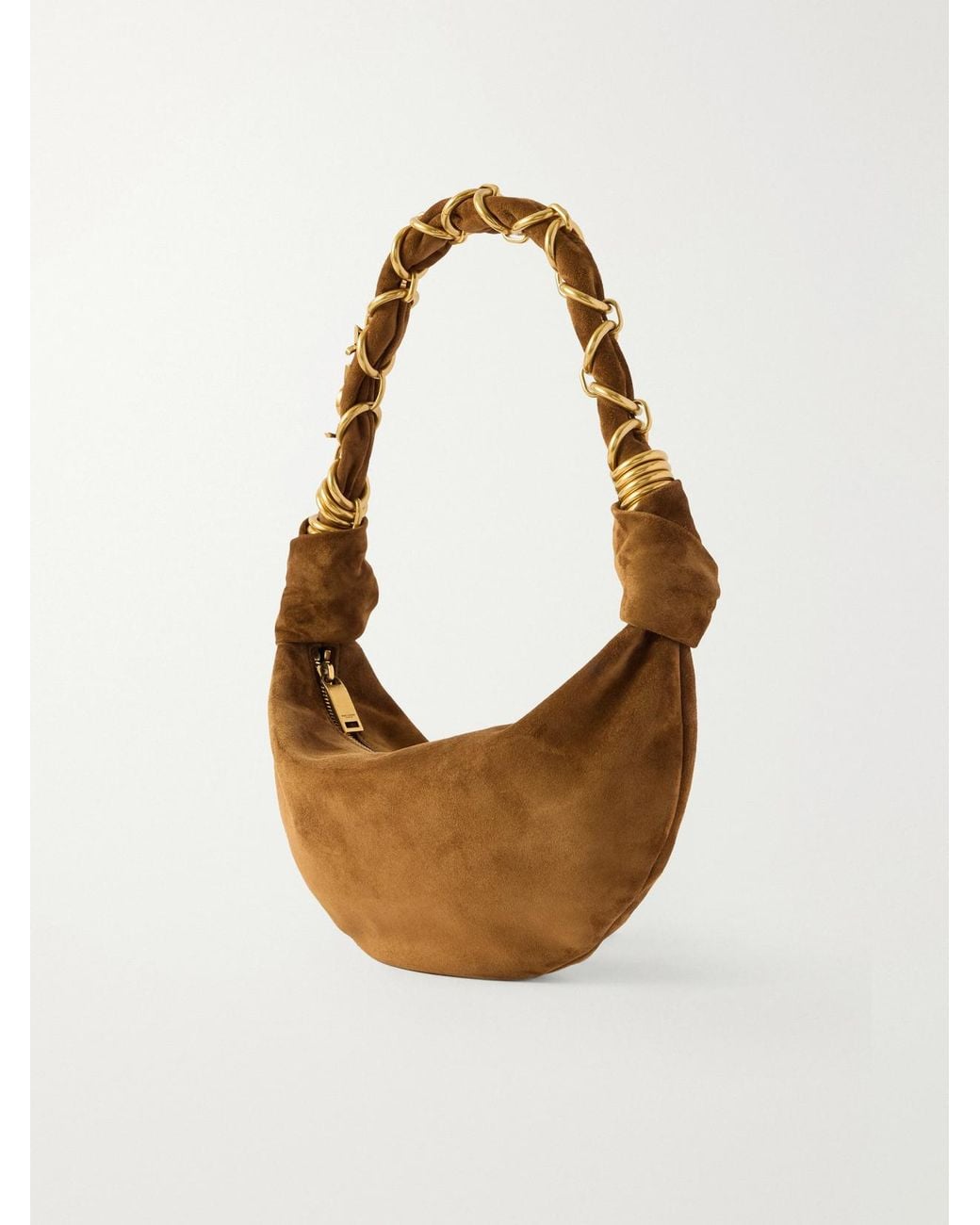 Saint Laurent Brown Amalia Mini Suede Shoulder Bag