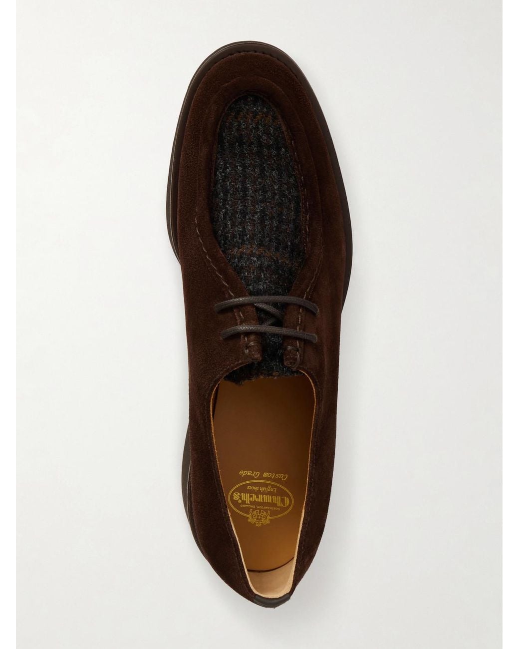 Church's Brown Nelly Wool-Trimmed Suede Brogues
