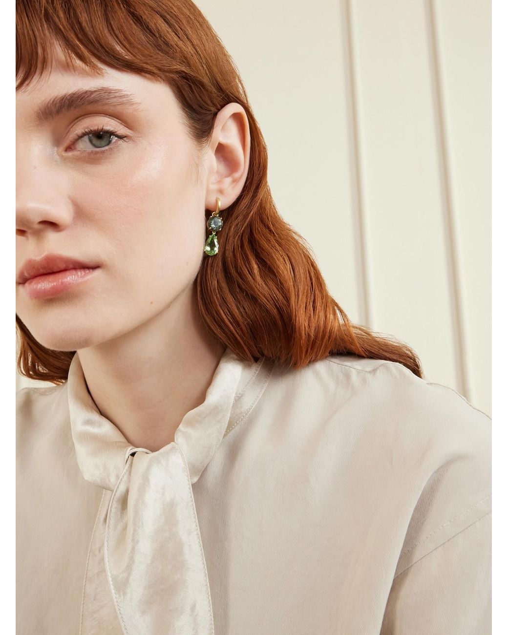 Irene Neuwirth Natural Gemmy Gem 18-Karat Tourmaline Hoop Earrings