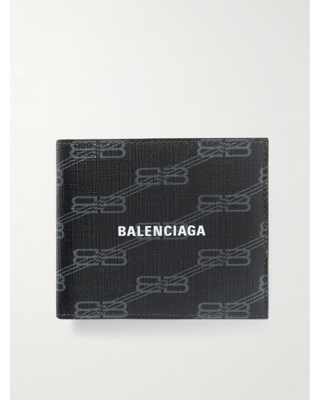 Balenciaga Black Printed Textured-Leather Wallet