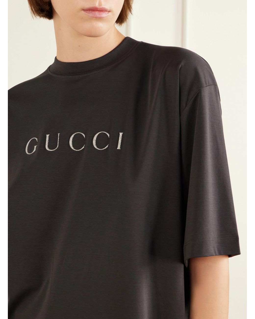 Gucci Black Logo-Appliquéd Cotton-Jersey T-Shirt