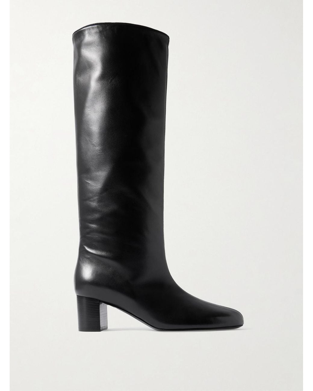 Totême Black Downtown Leather Knee Boots