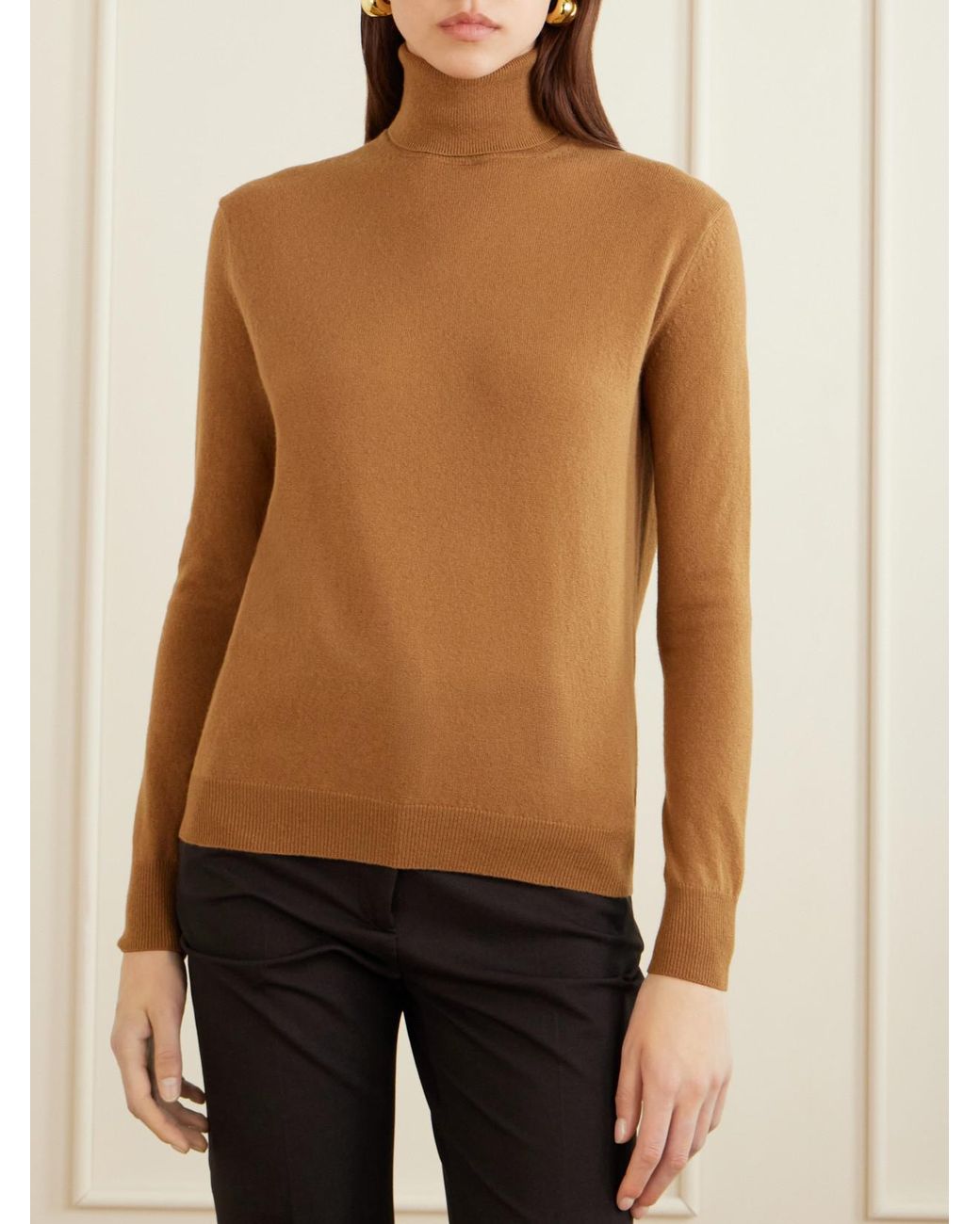 Jil Sander Brown Wool And Cashmere-Blend Turtleneck Sweater