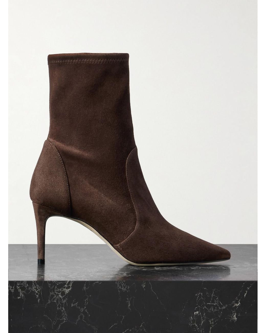 Stuart Weitzman Brown Stuart Power Suede Ankle Boots